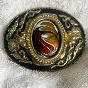 Vintage Don Andrick MCM Enamel Belt Buckle